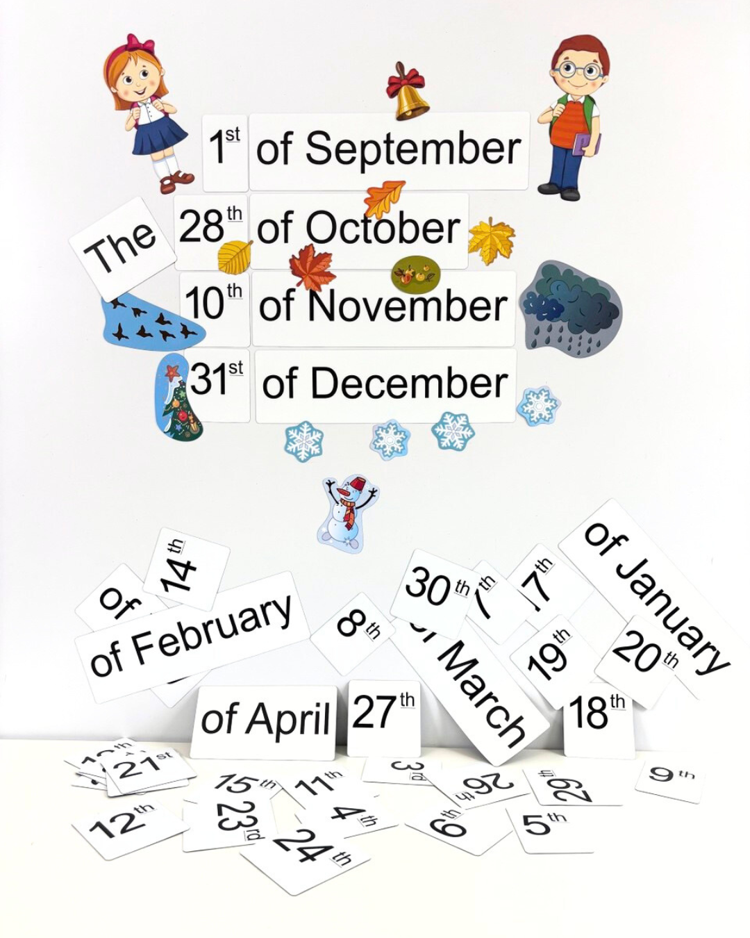 Magnetic Classroom Date Set (English)