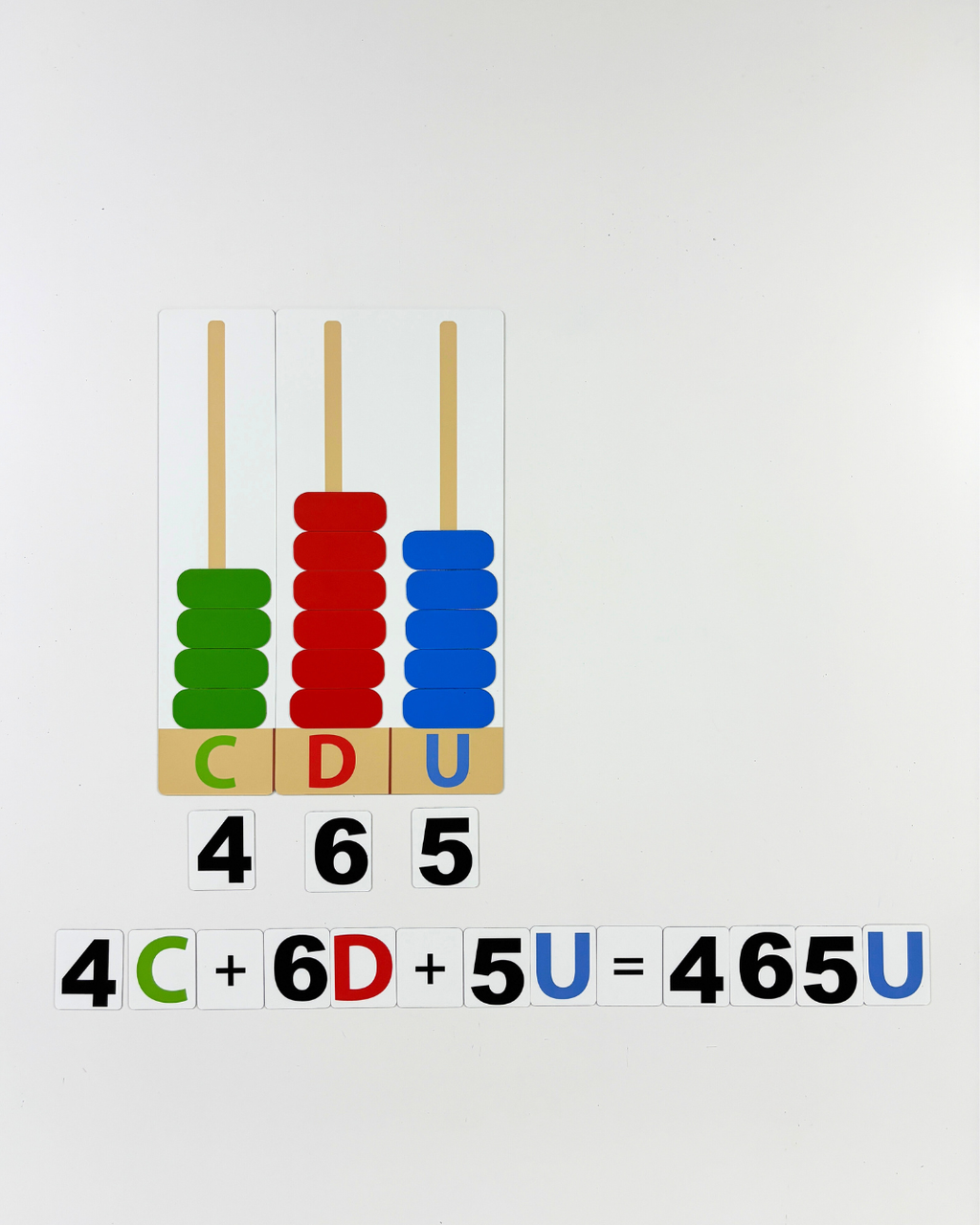 Magnetic Set «Number & Operation Cards for Vertical Place Value Abacus»