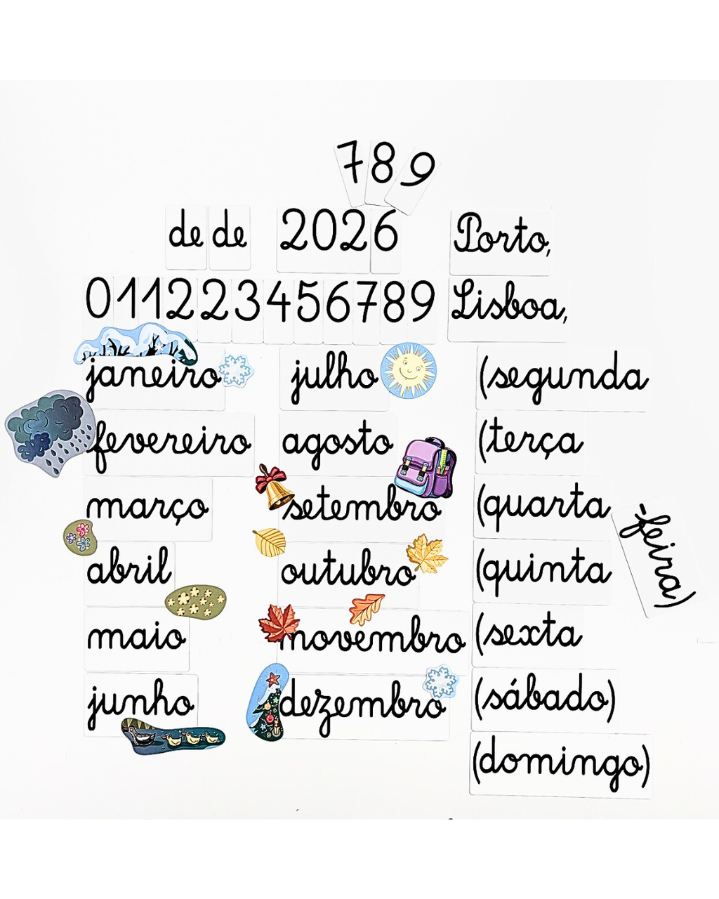 Magnetic Classroom Date Set (Português)