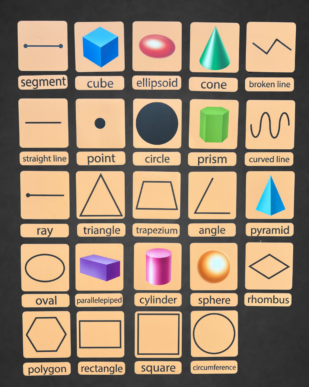 Magnetic cards set «Shapes & Solids»