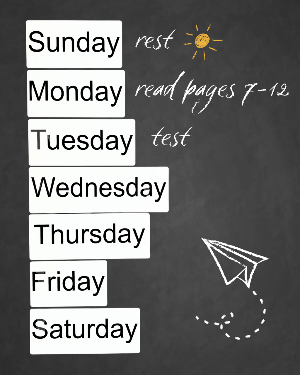 Magnetic Card Set «English Days of the Week»