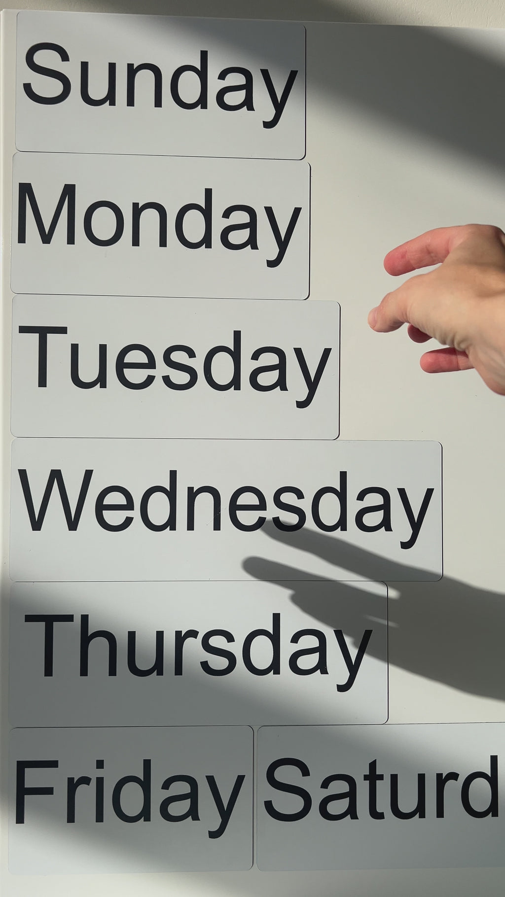 Magnetic Card Set «English Days of the Week»